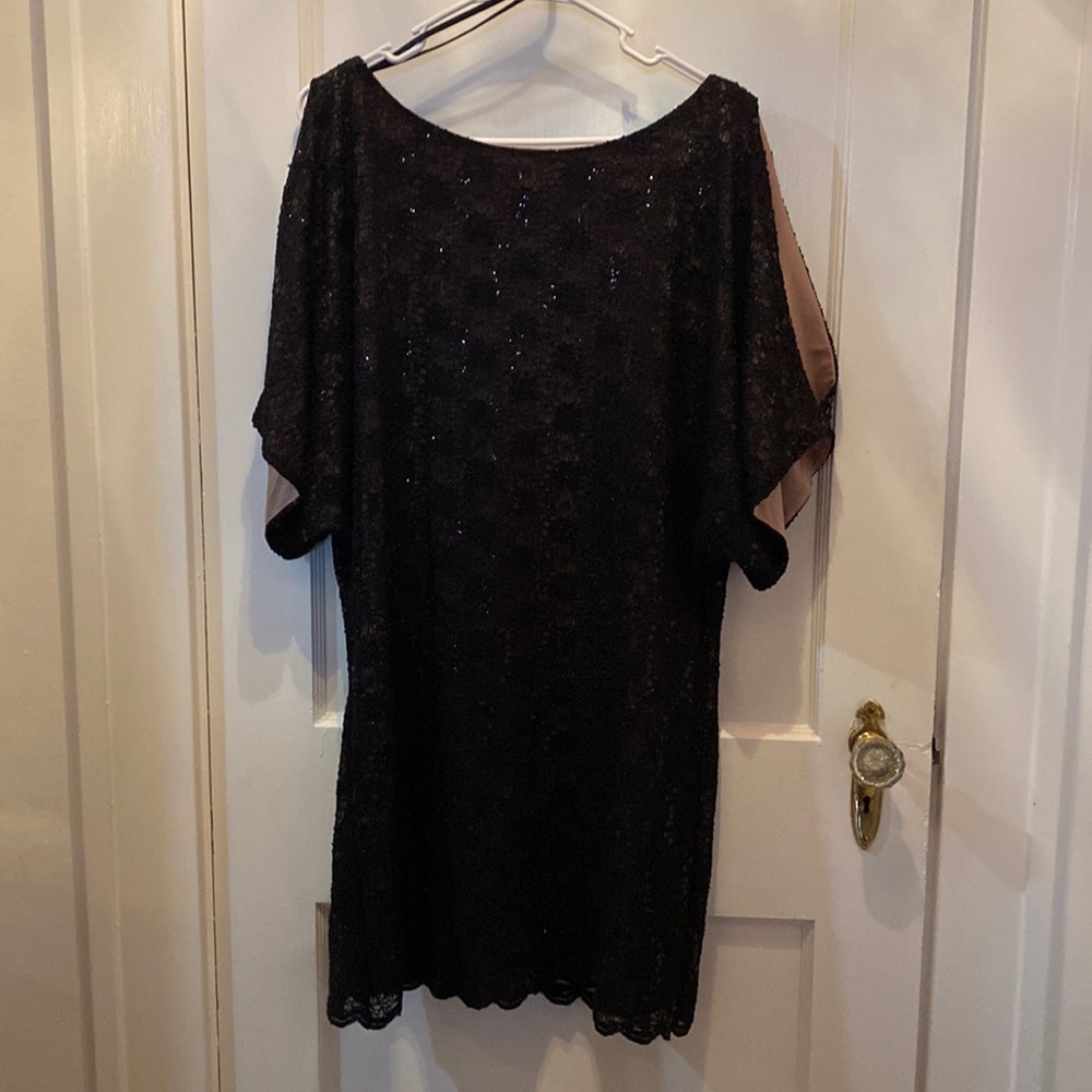 Vintage Newport News sequin and lace black special occasion dress
